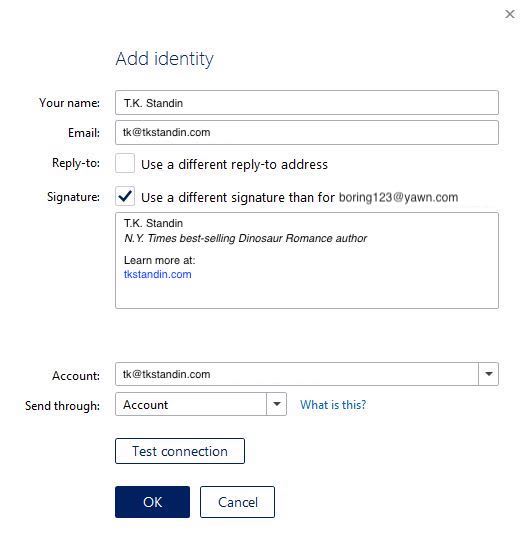 Mailspring identity set up You can use the identity screen to personalize your new email account.