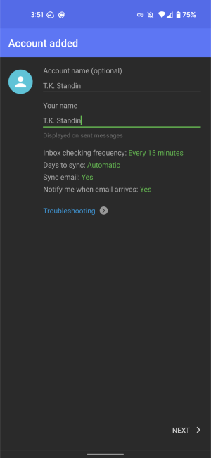 nine mail name account Don't forget to name your accounts to keep your inbox organized.