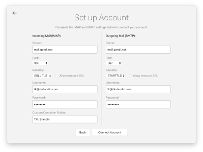 Fill in this section according to the server info we provide.