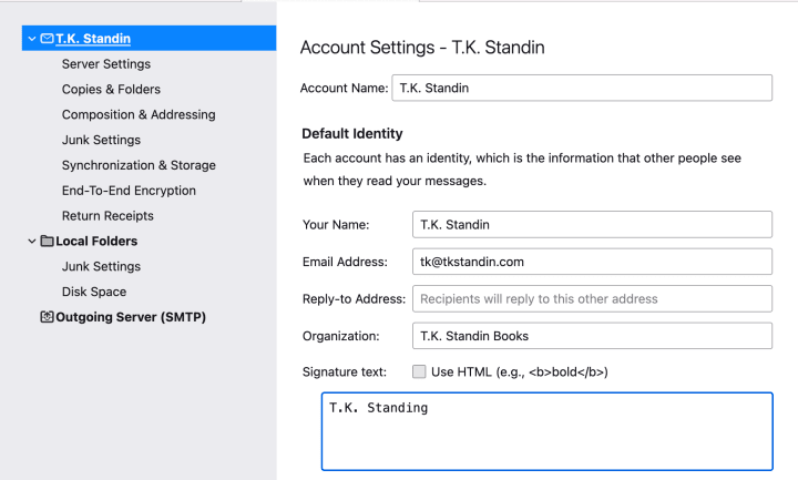 Inside the inbox settings, you can edit things such as the inbox name, or your email signature.